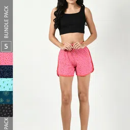 BAESD Women Pack of 5 Printed High-Rise Shorts-picture-29