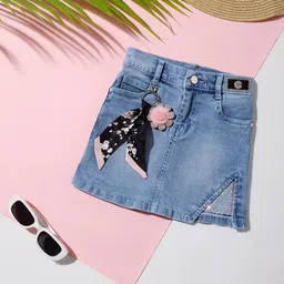 Macwin Girls Washed Denim A-Line Skirt-image-14
