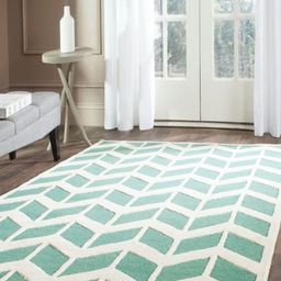 Safiya Carpet Green Geometric Woollen Carpets-picture-30