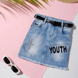 Macwin Girls Washed Denim A-Line Skirt-picture-12