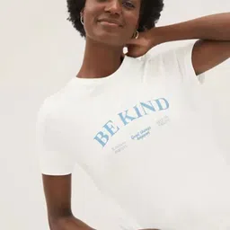 Marks & Spencer Women White Colourblocked High Neck T-shirt-picture-42