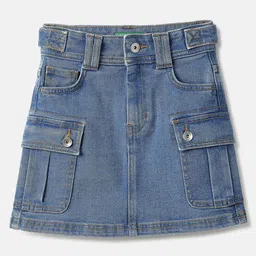 United Colors of Benetton Girls Washed A-Line Denim Skirt-picture-39