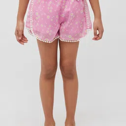 One Friday Girls Floral Printed Shorts With Bow-picture-18