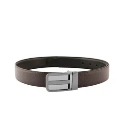 ZEVORA Men Textured Leather Reversible Belt-image-81