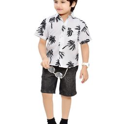 BAESD Boys Comfort Tropical Printed Spread Collar Cotton Casual Shirt-picture-38