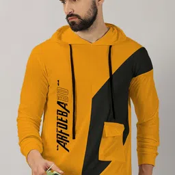 AUSK Colourblocked Hooded Long Sleeves Pockets Regular T-shirt-picture-16