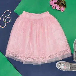 Pantaloons Junior Girls Floral Self Design Pure Cotton Flared Skirt-picture-30