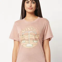 HOUSE OF S Women Typography Printed Relaxed Fit Cotton T-shirt-image-56