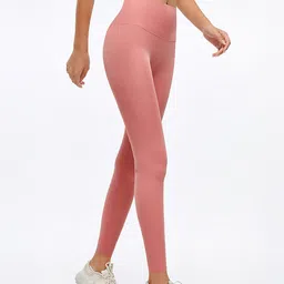 JC Collection Women Rose Pink Solid Dry Fit Tights-image-37