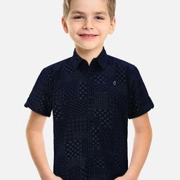 Gini and Jony Boys Geometric Printed Cotton Casual Shirt-picture-34