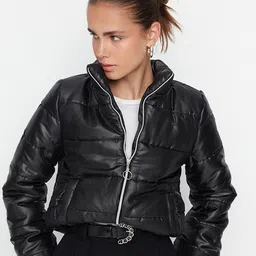 Trendyol Women Black Padded Crop Jacket-picture-22