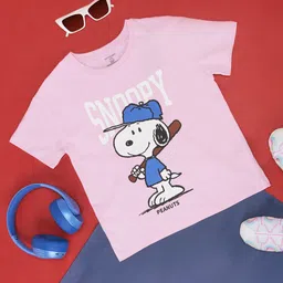 Pantaloons Junior Girls Snoopy Printed Cotton T-shirt-picture-33