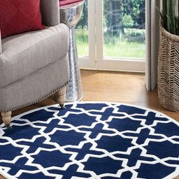 Safiya Carpet Blue & White Geometric Woollen Carpets-picture-17