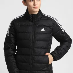 ADIDAS Women Black Logo Printed Puffer Jackets-picture-8