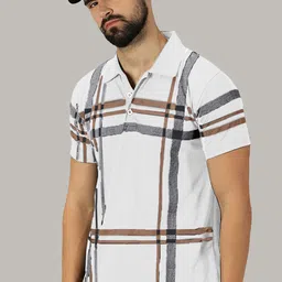 AUSK Checked Polo Collar Short Sleeves Regular T-shirt-picture-21