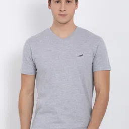 Crocodile Men Grey V-Neck Cotton T-shirt-picture-19