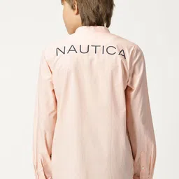 Nautica Boys Premium Mandarin Collar Pure Cotton Casual Shirt-picture-48