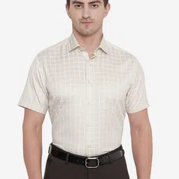 Greenfibre Men Slim Fit Windowpane Checked Formal Shirt-picture-44