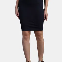 N-Gal Women Navy Blue Solid Polyester Pencil Above-Knee Skirts-picture-14
