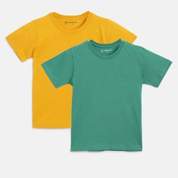 Campana Boys Pack of 2 Yellow & Green Cotton T-shirt-picture-36