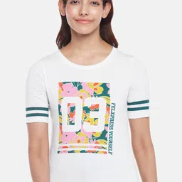 Ajile by Pantaloons Women White Graphic Printed T-shirt-image-3