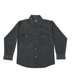 CREMLIN CLOTHING Boys Denim Green Casual Shirt-image-42