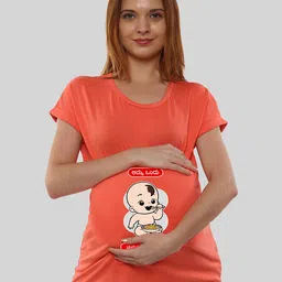SillyBoom Graphic Printed Extended Sleeves Cotton Maternity T-shirt-image-25