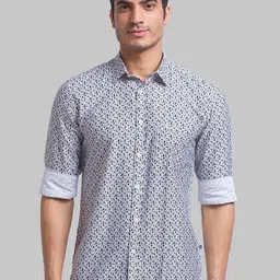 Parx Men White Slim Fit Floral Printed Casual Shirt-image-63