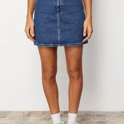 Trendyol Pure Cotton Pencil Mini Skirt-image-65