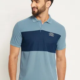OGEN Colourblocked Polo Collar Short Sleeves Cotton T-shirt-picture-24