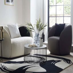 Safiya Carpet Black & White Geometric Printed Hand Tufted Woollen Carpet-picture-32