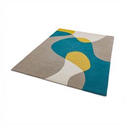 Safiya Carpet Grey & Blue Geometric Woollen Carpets-picture-9