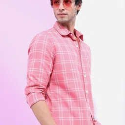 HIGHLANDER Men Checked Slim Fit Casual Shirt-image-17