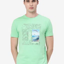 JADE BLUE Graphic Printed Slim Fit Pure Cotton T-shirt-picture-29