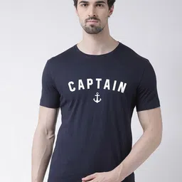 Friskers Men Navy Blue Typography Printed Half Sleeve T-shirt-image-65