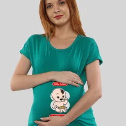 SillyBoom Graphic Printed Cotton Maternity T-shirt-picture-17