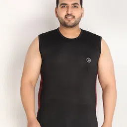 CHKOKKO Plus Plus Men Regular Fit Black Applique T-shirt-picture-10