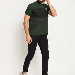 OGEN Colourblocked Polo Collar Short Sleeves Casual T-shirt-picture-35