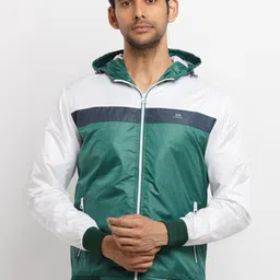 Status Quo Men Green White Colourblocked Padded Hooded Jacket-picture-46