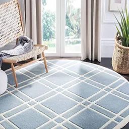 Safiya Carpet Blue & White Geometric Woollen Carpet-picture-17