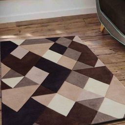 Safiya Carpet Black & Brown Geometric Printed Woollen Regular Carpet-picture-30
