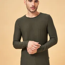 7 Alt by Pantaloons Round Neck Long Sleeves Slim Fit Knitted Casual T-shirt-picture-37