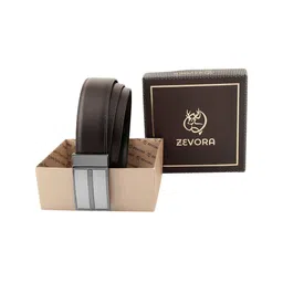 ZEVORA Men Textured Leather Reversible Belt-image-86