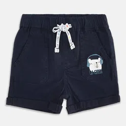 Pantaloons Baby Infant Boys Navy Blue & White Pure Cotton Shorts-picture-23