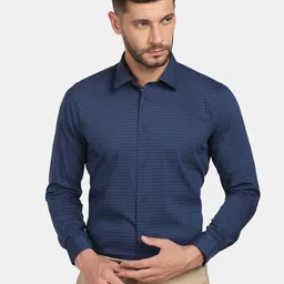 Blackberrys TechPro Men Slim Fit Horizontal Striped Cotton Formal Shirt-picture-12