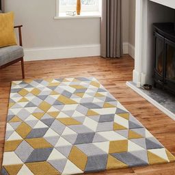Safiya Carpet Grey Geometric Hand-Tufted Woollen Carpets-picture-21