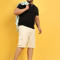 Instafab Plus Men Mid Rise Cotton Cargo Shorts-image-87
