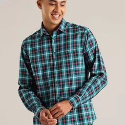 Indian Terrain Chiseled Tartan Checked Slim Fit Pure Cotton Casual Shirt-picture-12