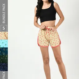 BAESD Women Pack of 5 Printed High-Rise Shorts-picture-17