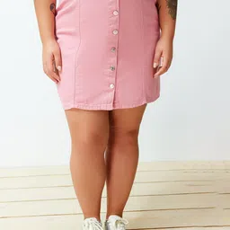Trendyol Pure Cotton Straight Skirt-image-25